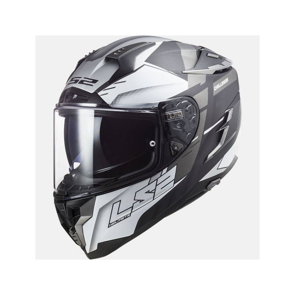 LS2 FF327 CHALLENGER ALLERT FIBER integral helmet matt titanium silver