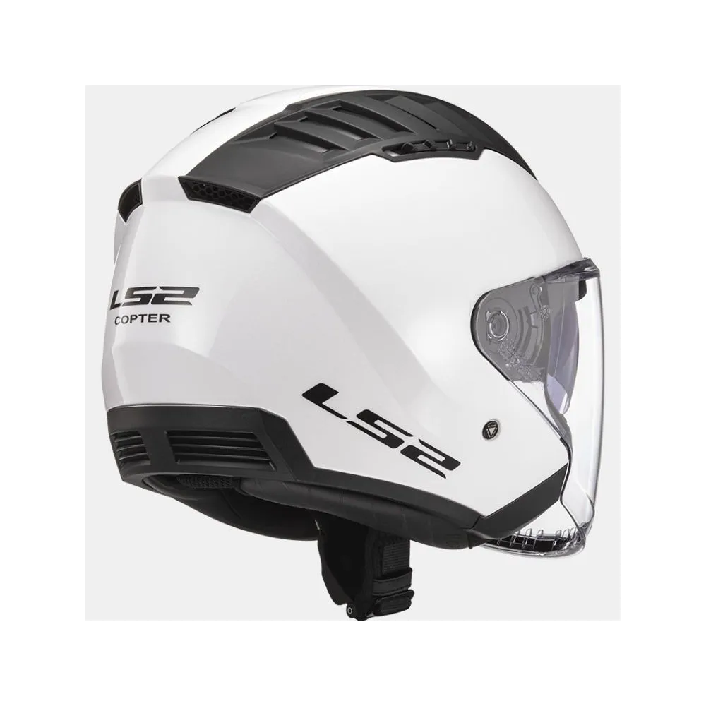 LS2 casque jet moto scooter OF600 COPTER SOLID blanc brillant