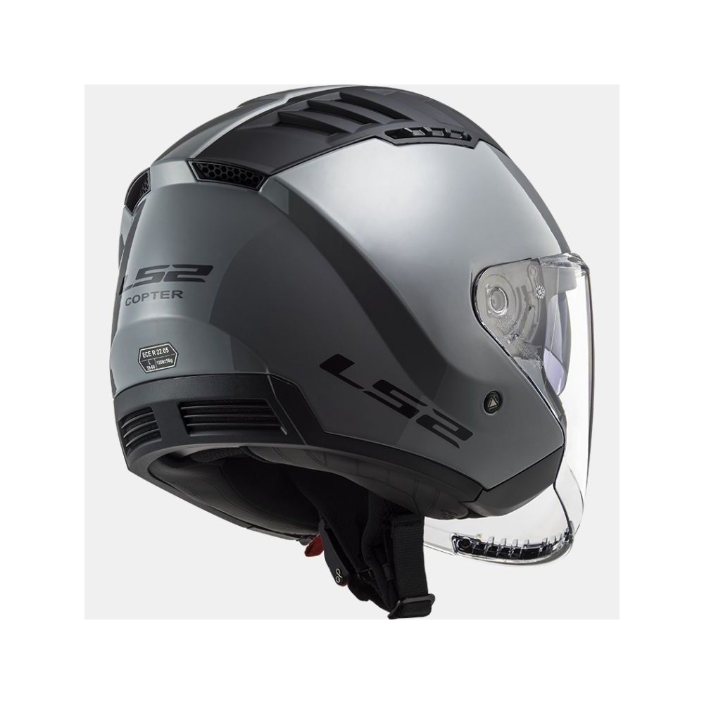 LS2 casque jet moto scooter OF600 COPTER SOLID gris nardo brillant