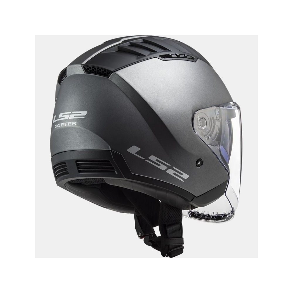 LS2 casque jet moto scooter OF600 COPTER SOLID titane mat