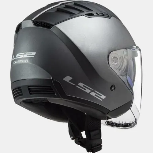 LS2 casque jet moto scooter OF600 COPTER SOLID titane mat
