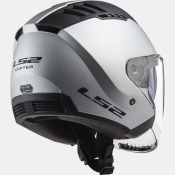 LS2 casque jet moto scooter OF600 COPTER SOLID silver mat