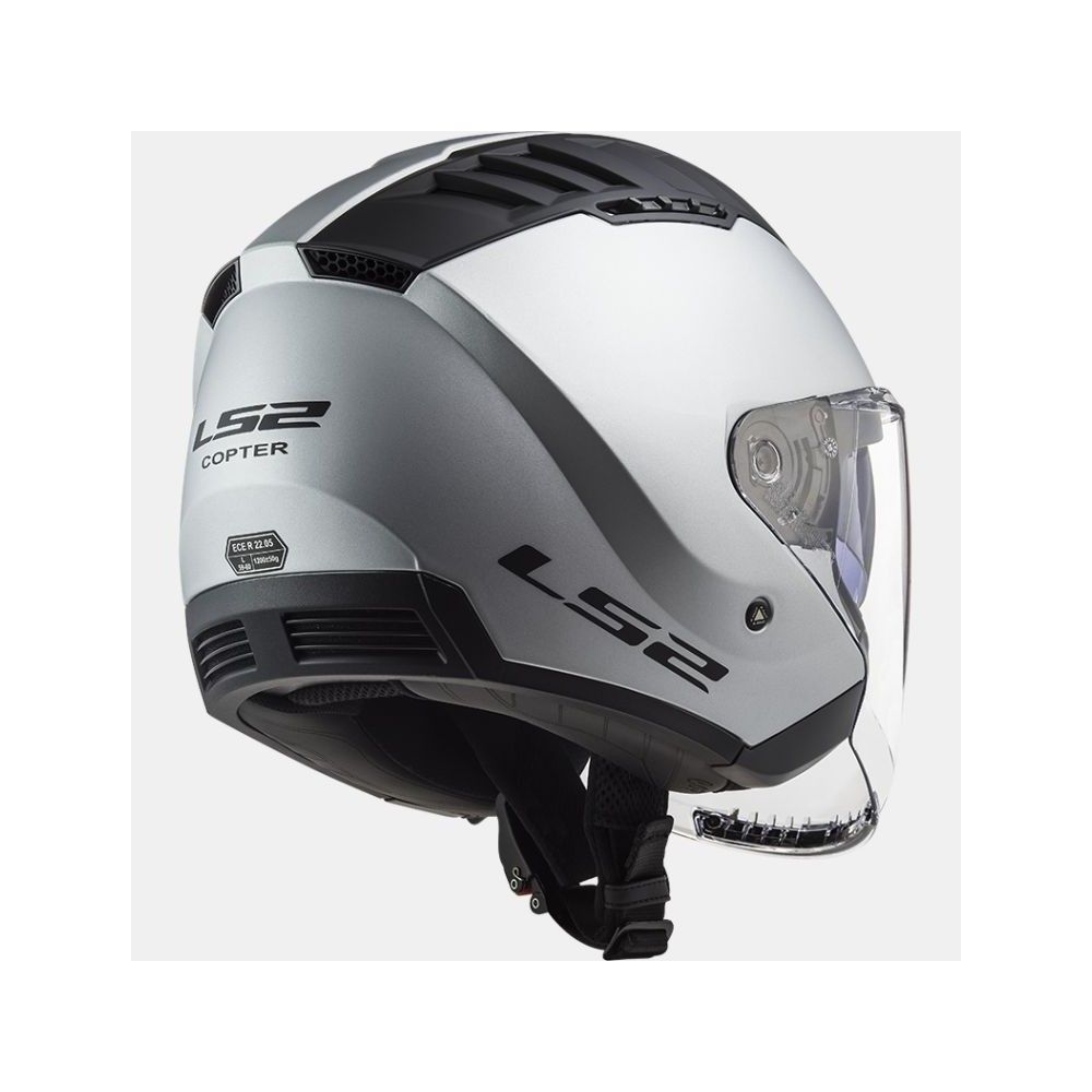 LS2 casque jet moto scooter OF600 COPTER SOLID silver mat