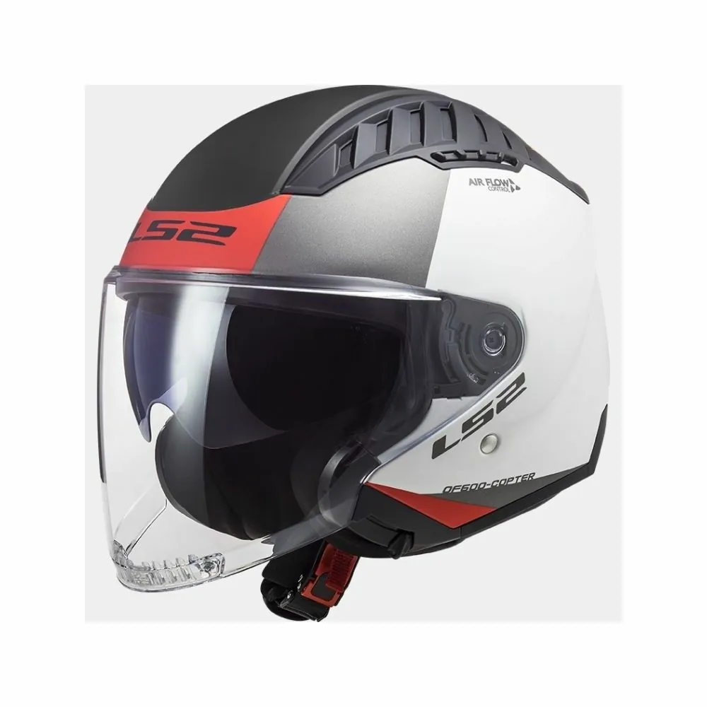 LS2 OF600 COPTER URBAN jet helmet motorcycle scooter matt white red