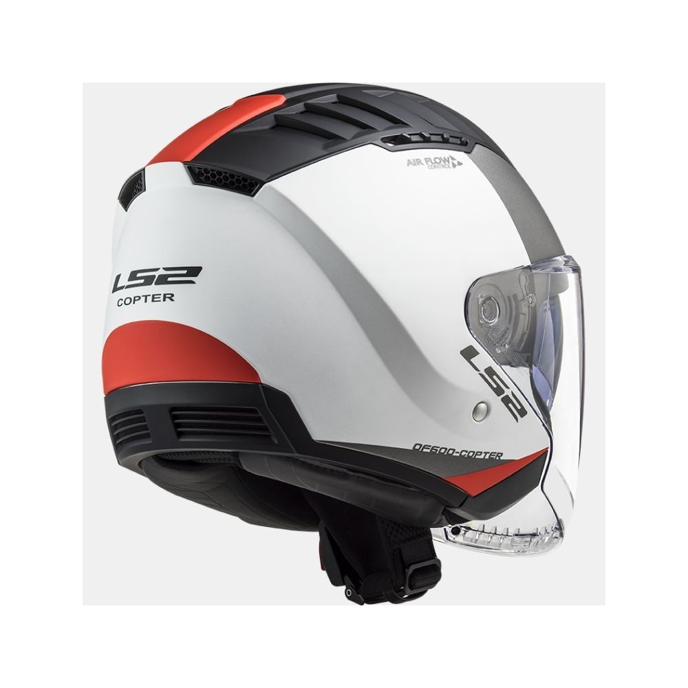 LS2 OF600 COPTER URBAN jet helmet motorcycle scooter matt white red