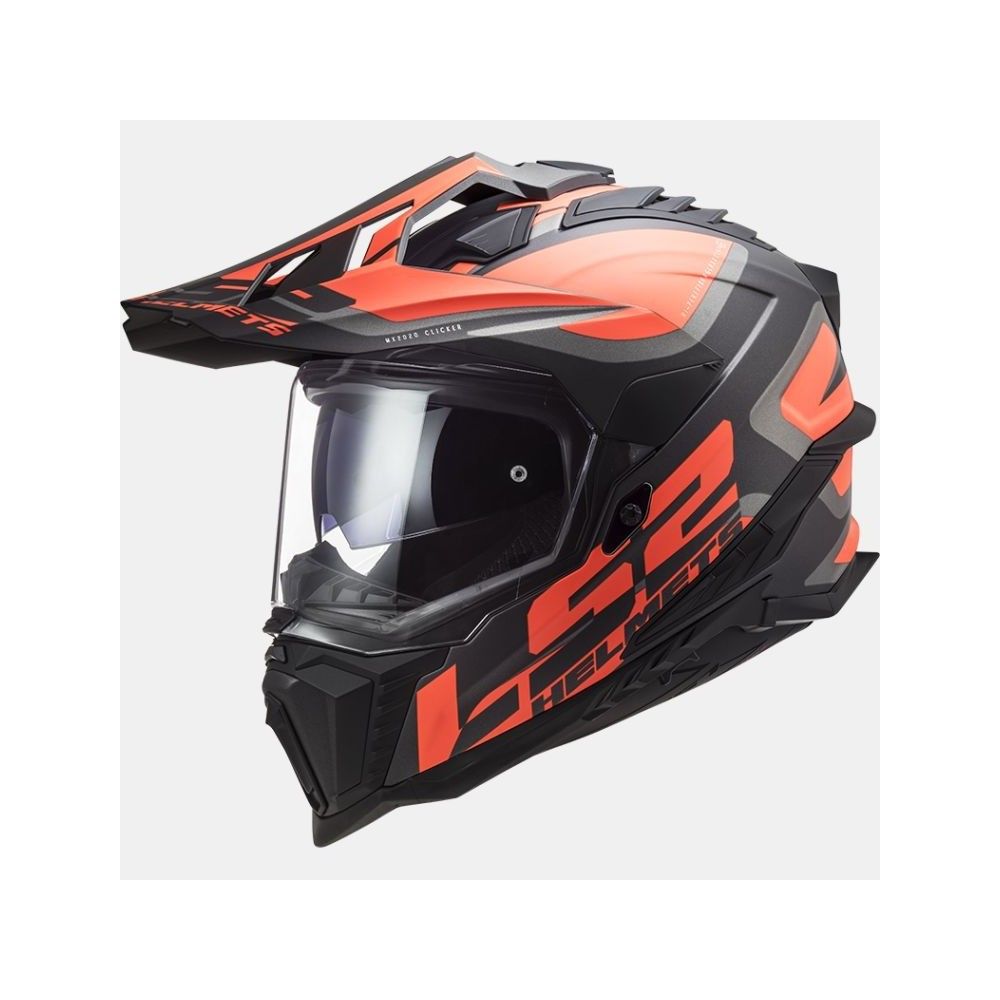 LS2 casque cross enduro quad trail MX701 EXPLORER ALTER noir orange fluo mat