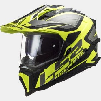 LS2 casque cross enduro quad trail MX701 EXPLORER ALTER noir jaune fluo mat