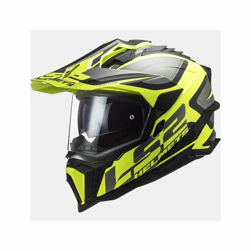 LS2 MX701 EXPLORER ALTER cross enduro quad trail helmet matt black fluo yellow