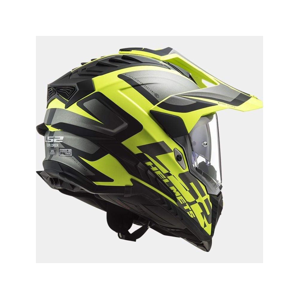 LS2 casque cross enduro quad trail MX701 EXPLORER ALTER noir jaune fluo mat