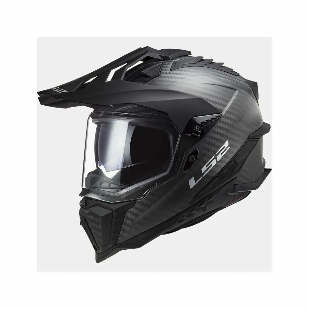 LS2 casque moto cross enduro quad trail CARBONE MX701 EXPLORER C SOLID carbone brillant