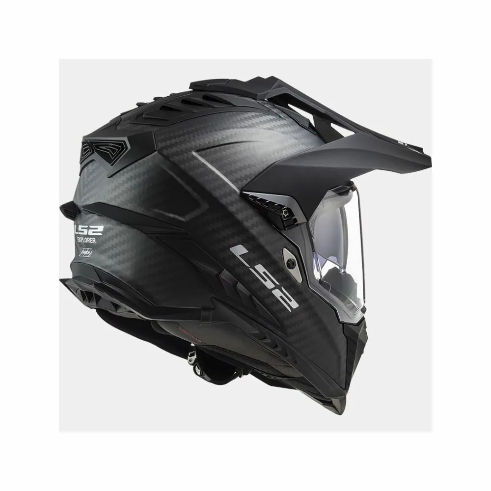 LS2 casque moto cross enduro quad trail CARBONE MX701 EXPLORER C SOLID carbone brillant