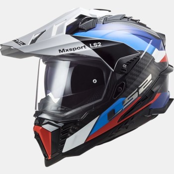 LS2 MX701 EXPLORER CARBON FRONTIER cross enduro quad trail motorcycle helmet gloss carbon blue red