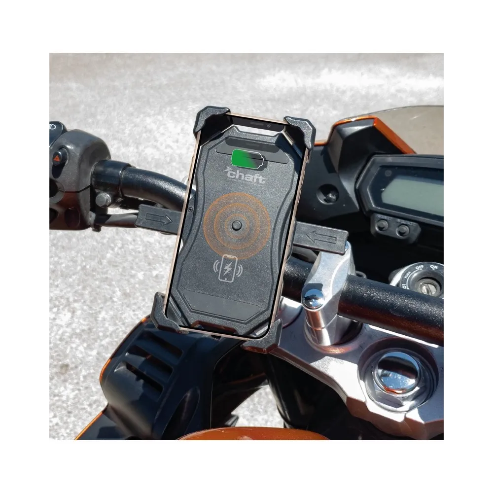 CHAFT support universel induction pour smartphone iphone téléphone 3.5" à 6.5" fixation guidon moto scooter vélo IN1916