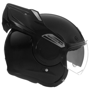NOX casque intégral modulable en jet STRATOS moto scooter noir brillant