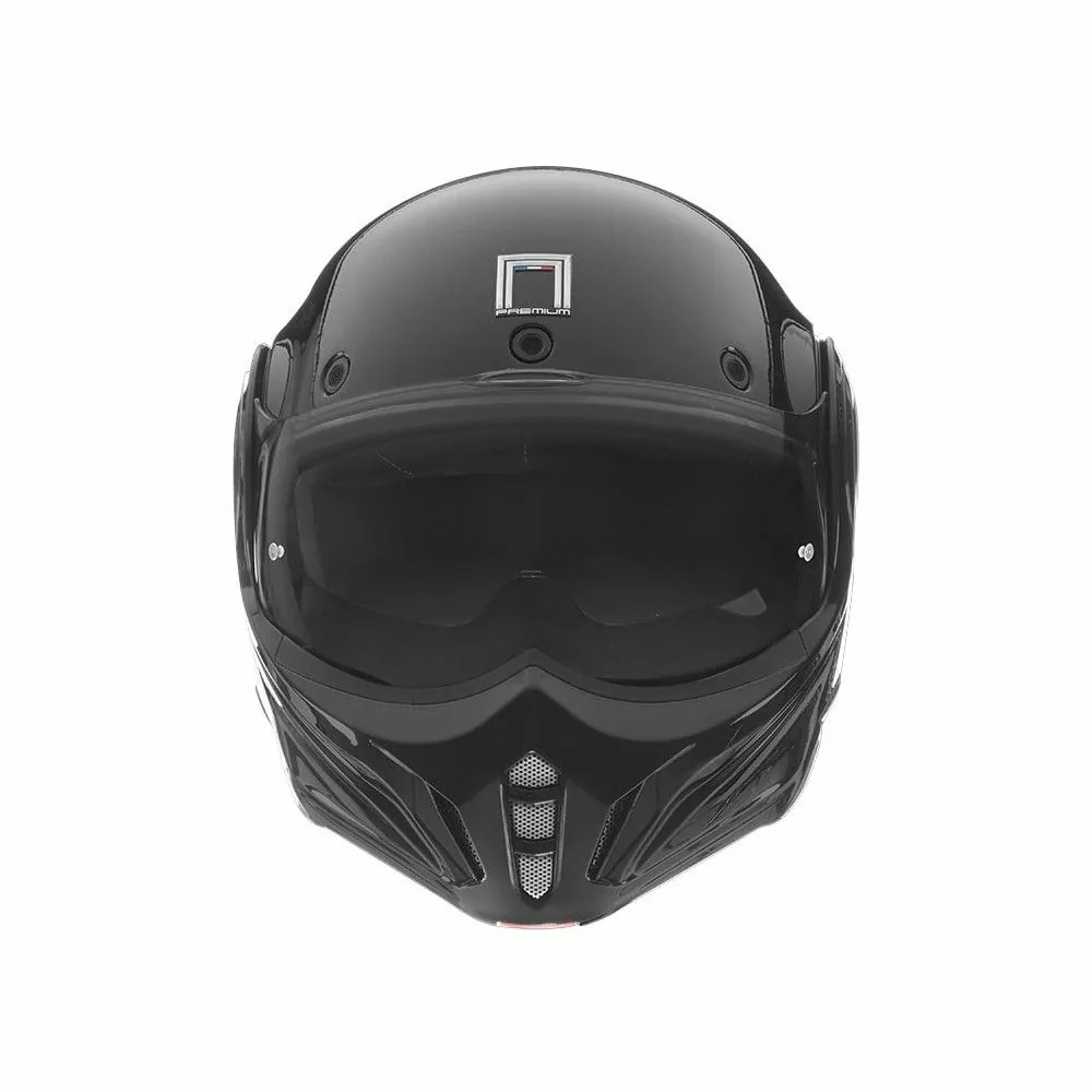 NOX casque intégral modulable en jet STRATOS moto scooter noir brillant