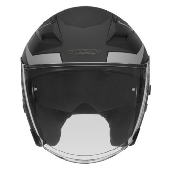 NOX jet helmet moto scooter N127 matt black late silver