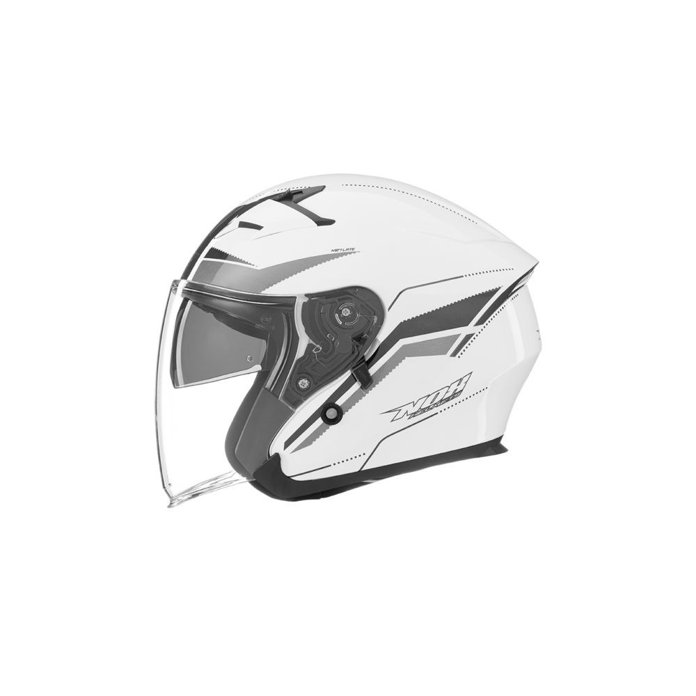 NOX casque jet moto scooter N127 noir mat late blanc brillant