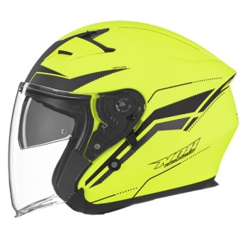 NOX jet helmet moto scooter N127 late matt neon yellow