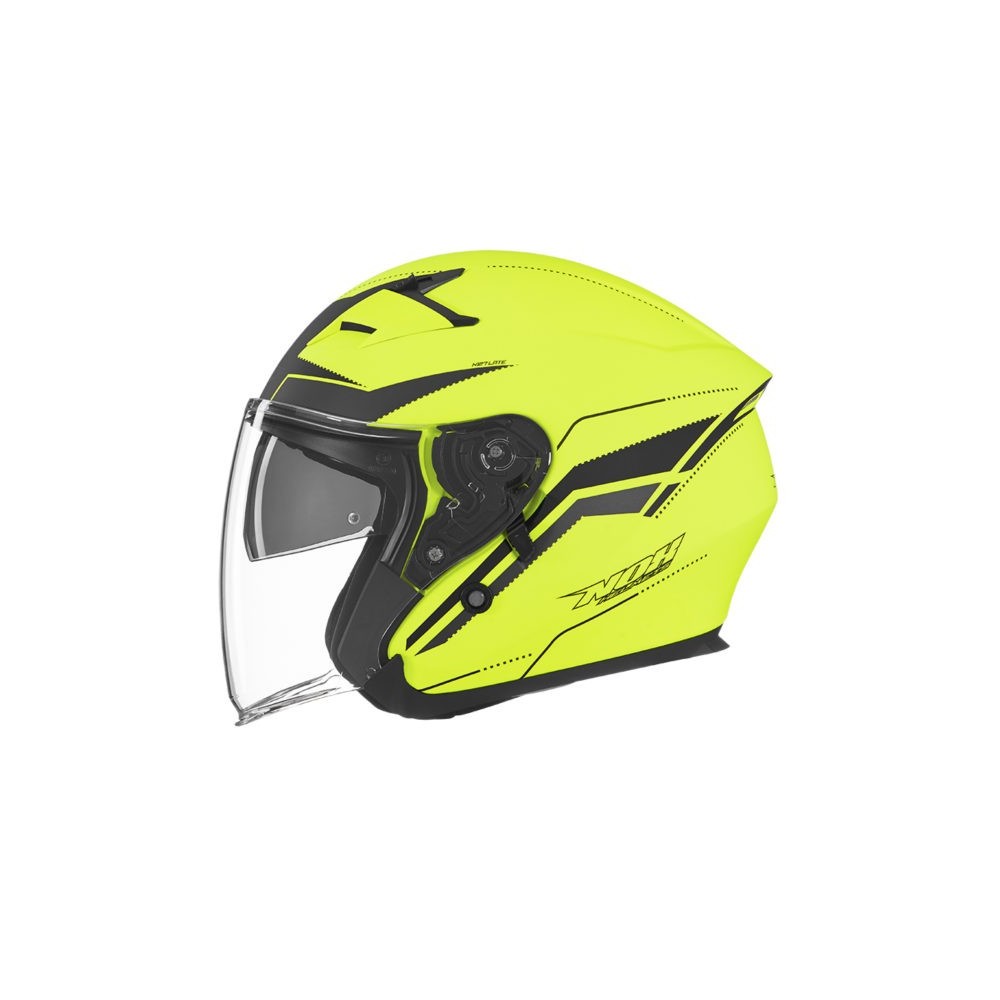 NOX jet helmet moto scooter N127 late matt neon yellow