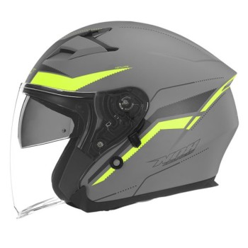 NOX jet helmet moto scooter N127 late nardo grey / neon yellow
