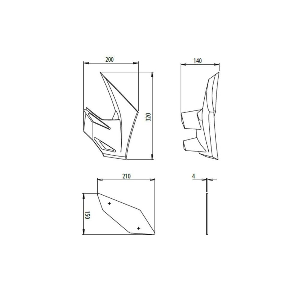 PUIG kit ailerons carénage Downforce KAWASAKI Z900 / 2017 2019 - 20327