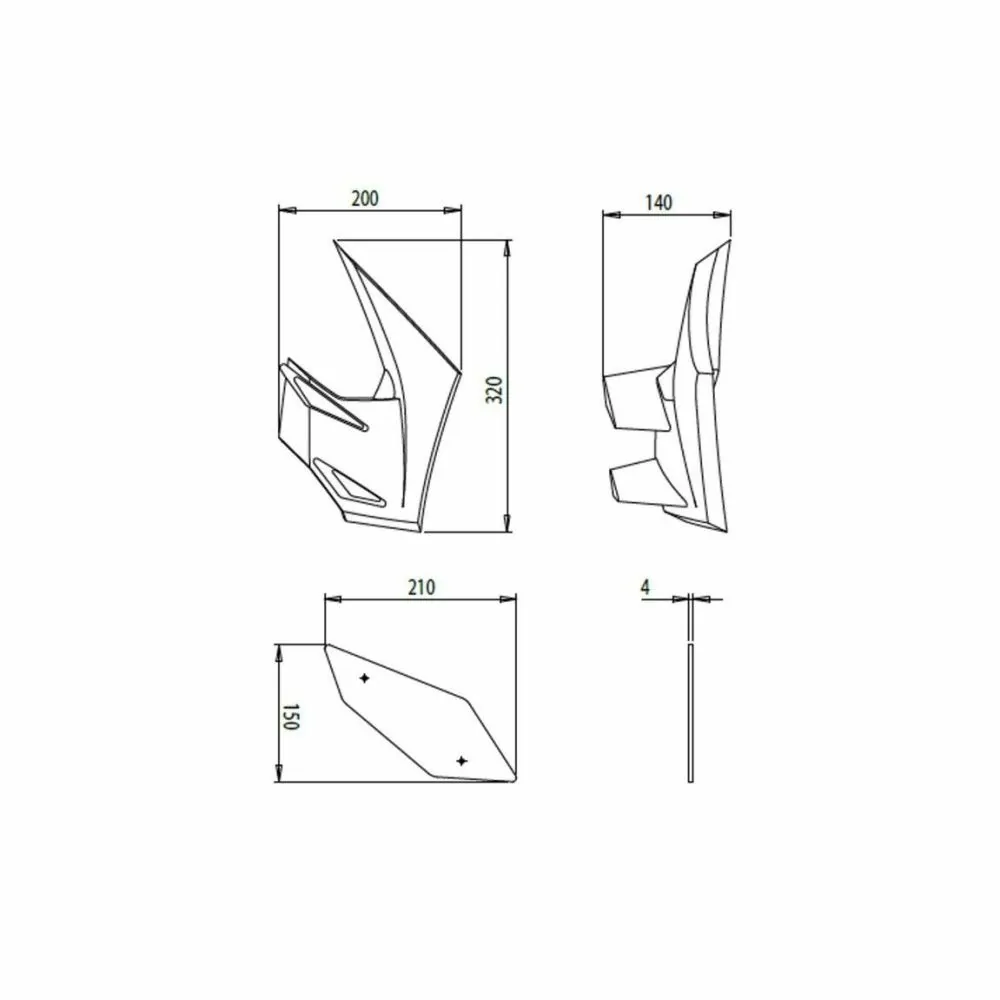 PUIG kit ailerons carénage Downforce KAWASAKI Z900 / 2017 2019 ref 20327