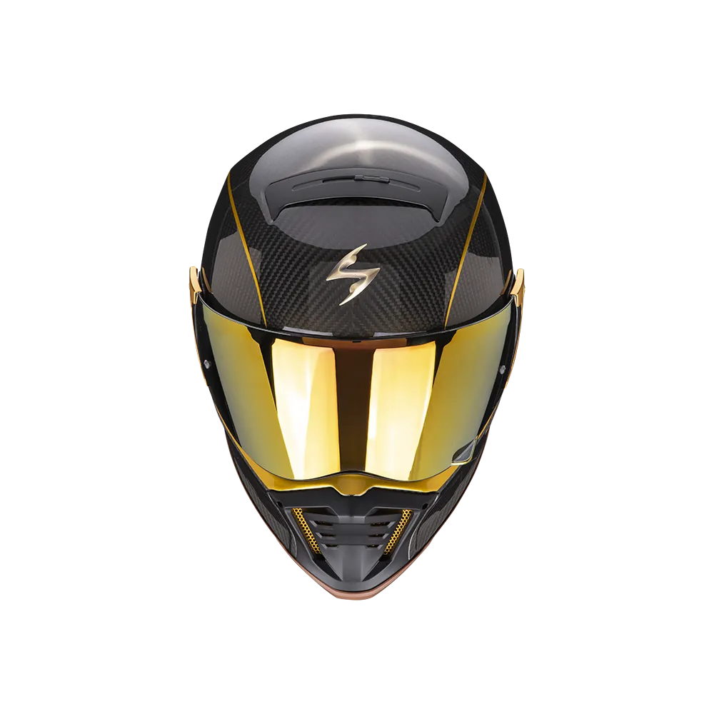 SCORPION casque PREMIUM EXO-HX1 CARBON SE SOLID moto scooter noir doré