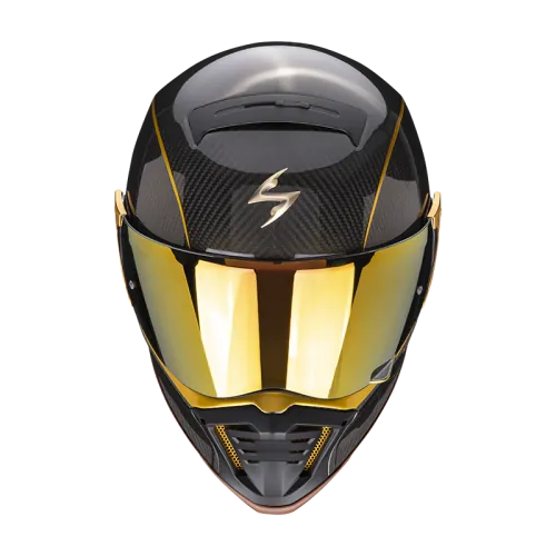 SCORPION casque PREMIUM EXO-HX1 CARBON SE SOLID moto scooter noir doré