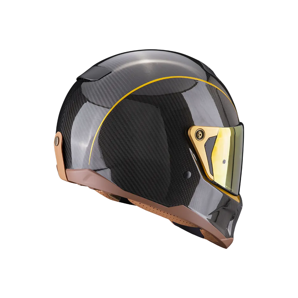 SCORPION casque PREMIUM EXO-HX1 CARBON SE SOLID moto scooter noir doré