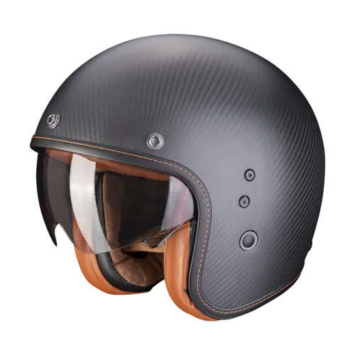 SCORPION casque PREMIUM jet BELFAST CARBON EVO SOLID moto scooter noir mat