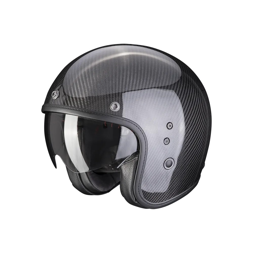 scorpion-casque-premium-jet-bellfast-carbon-evo-solid-moto-scooter-noir