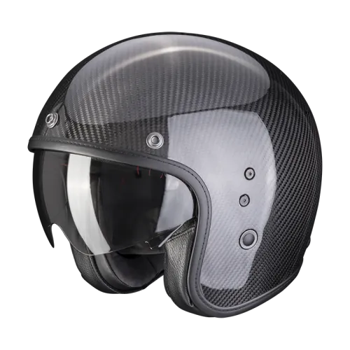 SCORPION helmet PREMIUM BELFAST CARBON EVO SOLID jet moto scooter black