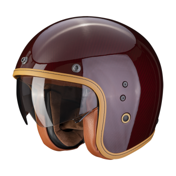 scorpion-helmet-premium-bellfast-carbon-evo-solid-jet-moto-scooter-helmet-red