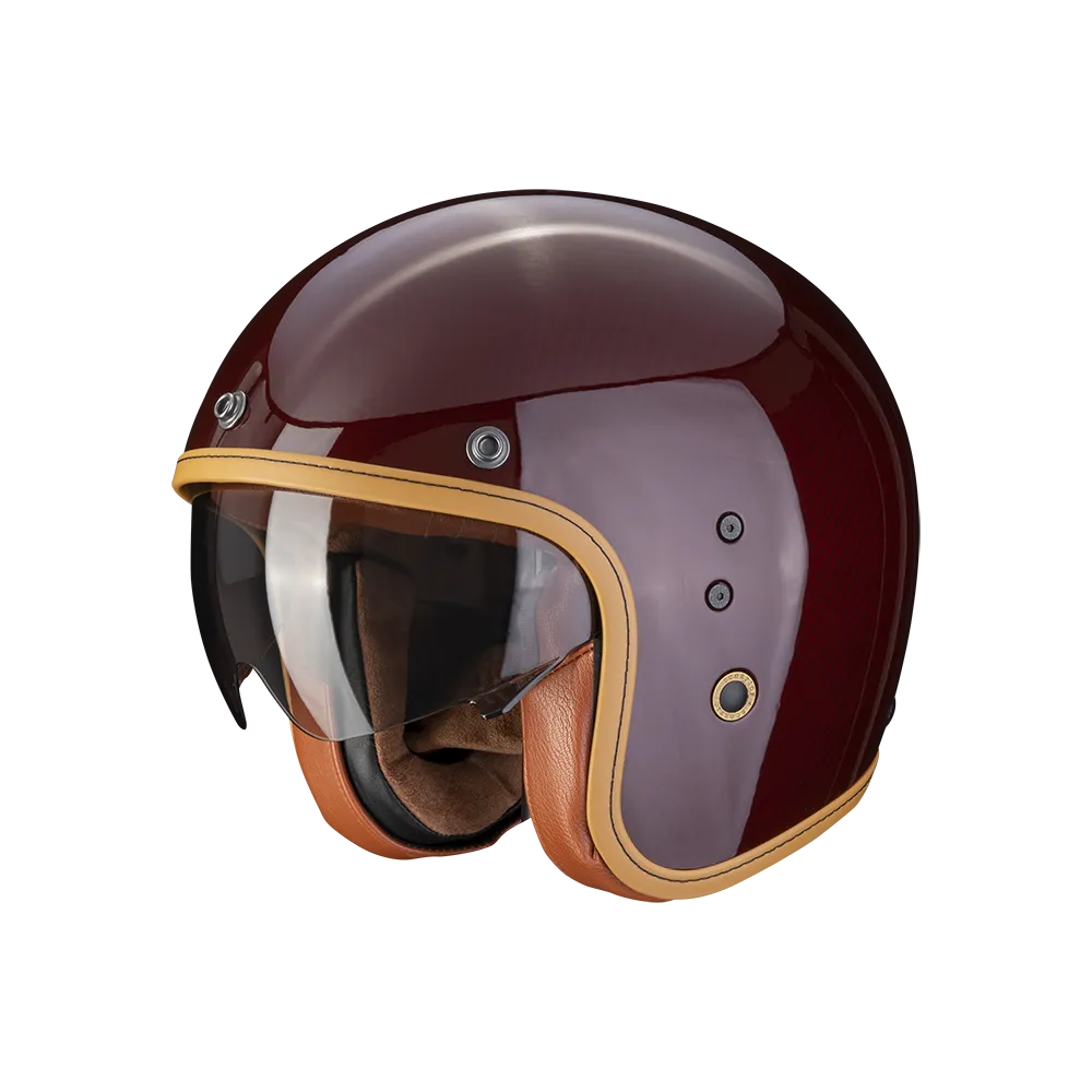 scorpion-helmet-premium-bellfast-carbon-evo-solid-jet-moto-scooter-helmet-red