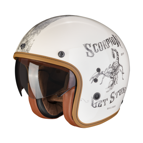 scorpion-casque-jet-belfast-evo-pique-moto-scooter-creme-noir
