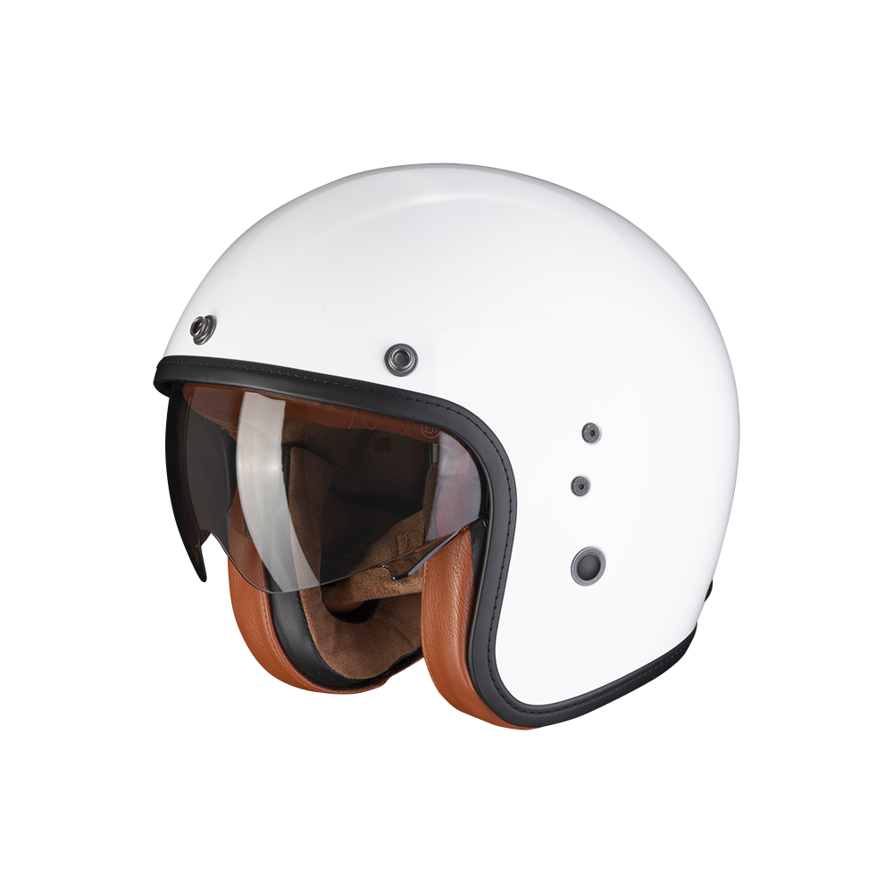 SCORPION helmet BELFAST EVO LUXE jet moto scooter white