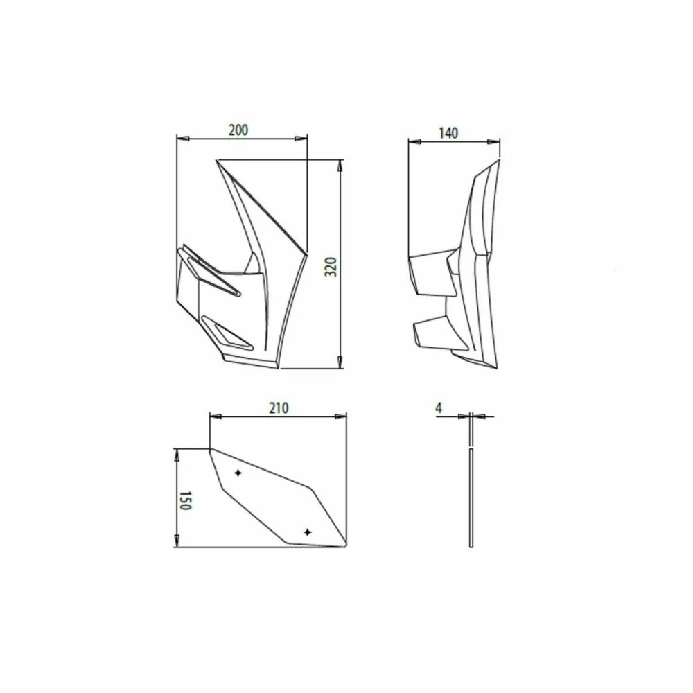 PUIG Downforce side spoilers Kawasaki Z650 / 2020 2024 ref 20328