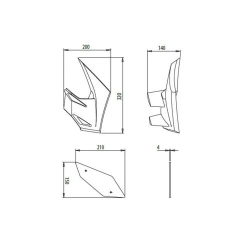 PUIG Downforce side spoilers Kawasaki Z650 / 2020 2024 - 20328