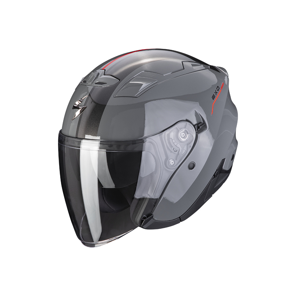 scorpion-casque-jet-exo-230-sr-moto-scooter-gris-rouge