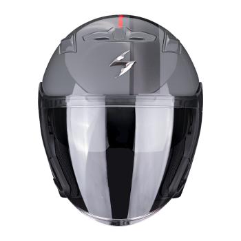 scorpion-casque-jet-exo-230-sr-moto-scooter-gris-rouge