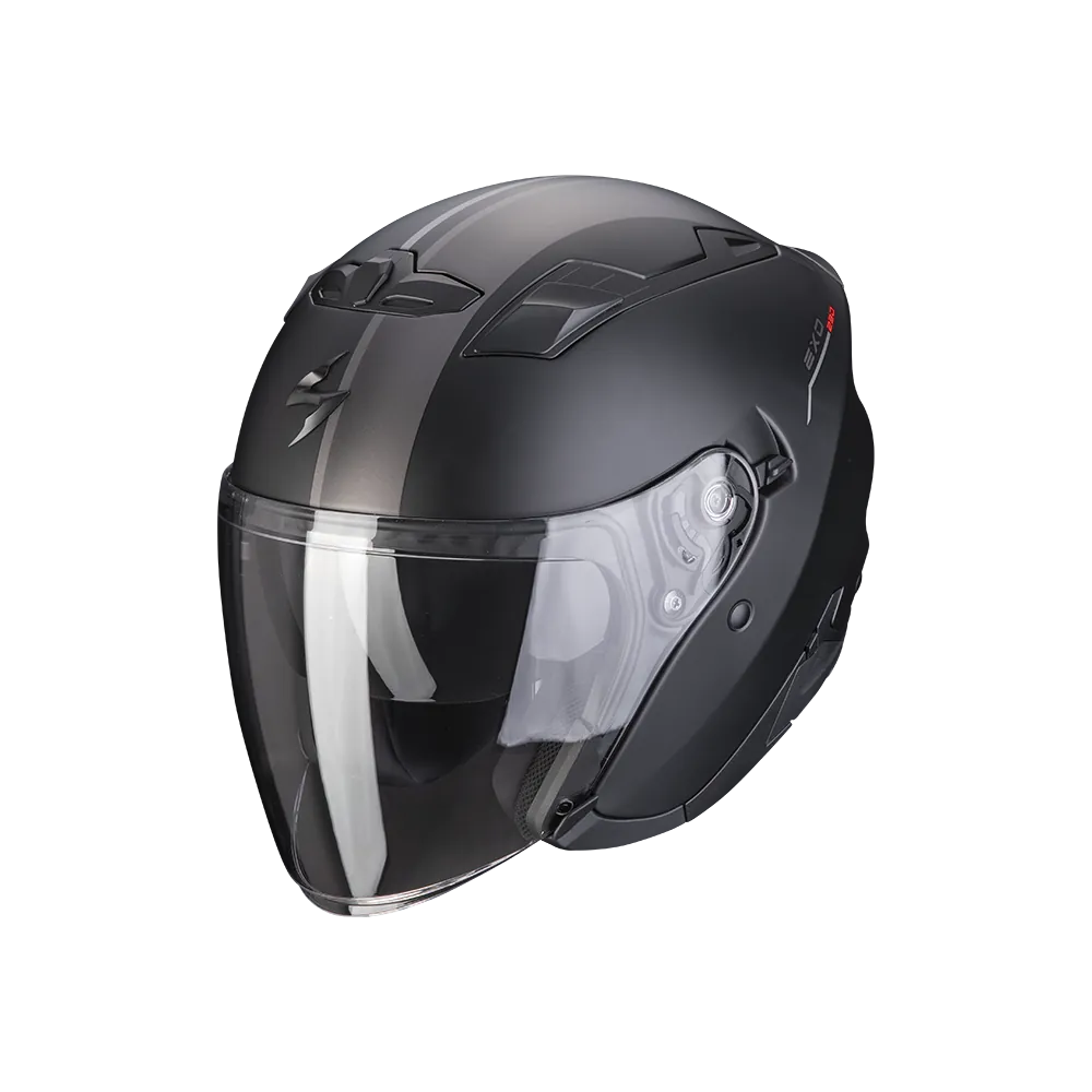 scorpion-casque-jet-exo-230-sr-moto-scooter-noir-argent-rouge