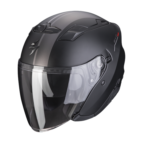 scorpion-casque-jet-exo-230-sr-moto-scooter-noir-argent-rouge