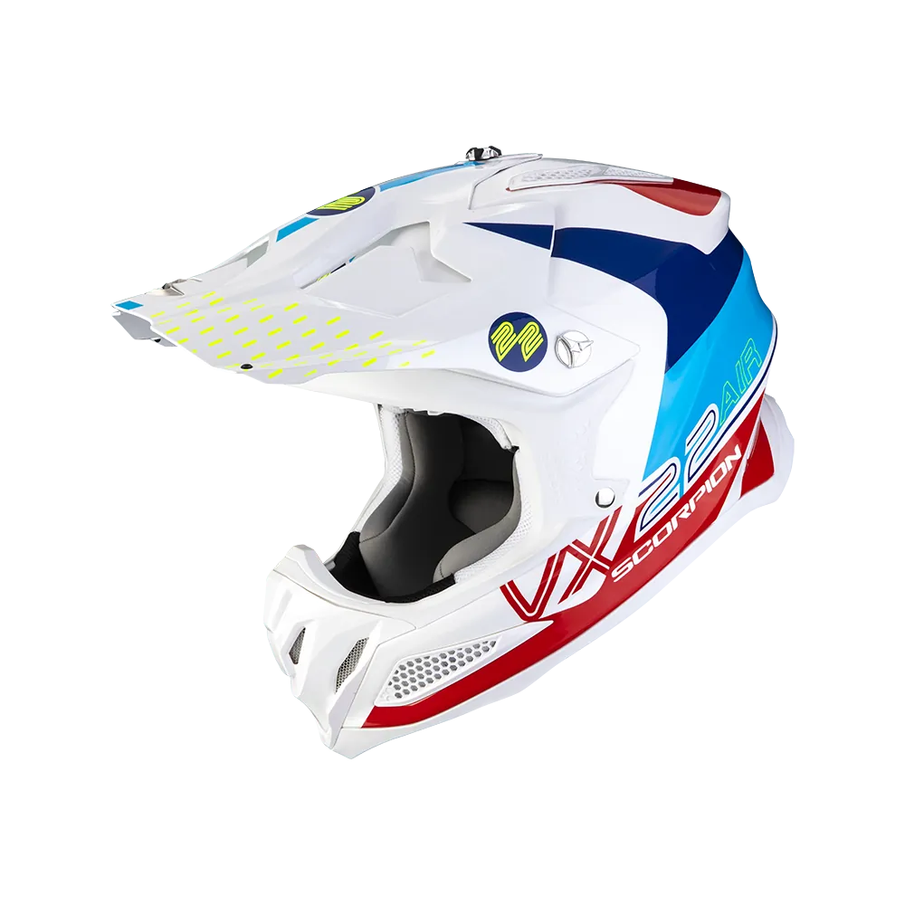 SCORPION casque jet VX-22 AIR ARES moto scooter blanc bleu rouge