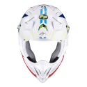 SCORPION casque jet VX-22 AIR ARES moto scooter blanc bleu rouge