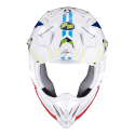 SCORPION helmet VX-22 AIR ARES jet moto scooter white blue red