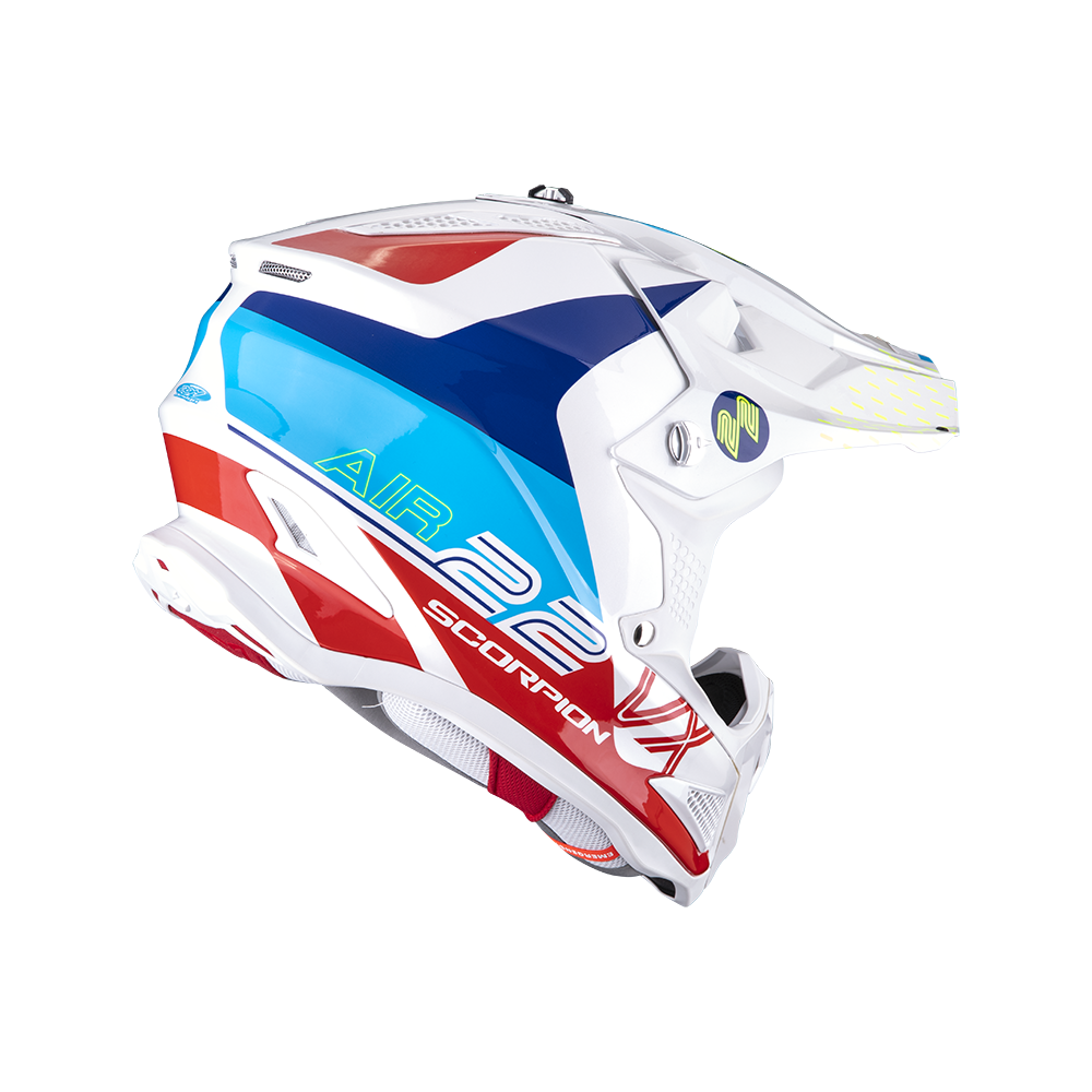 SCORPION casque jet VX-22 AIR ARES moto scooter blanc bleu rouge