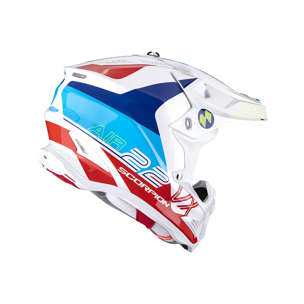 SCORPION helmet VX-22 AIR ARES jet moto scooter white blue red