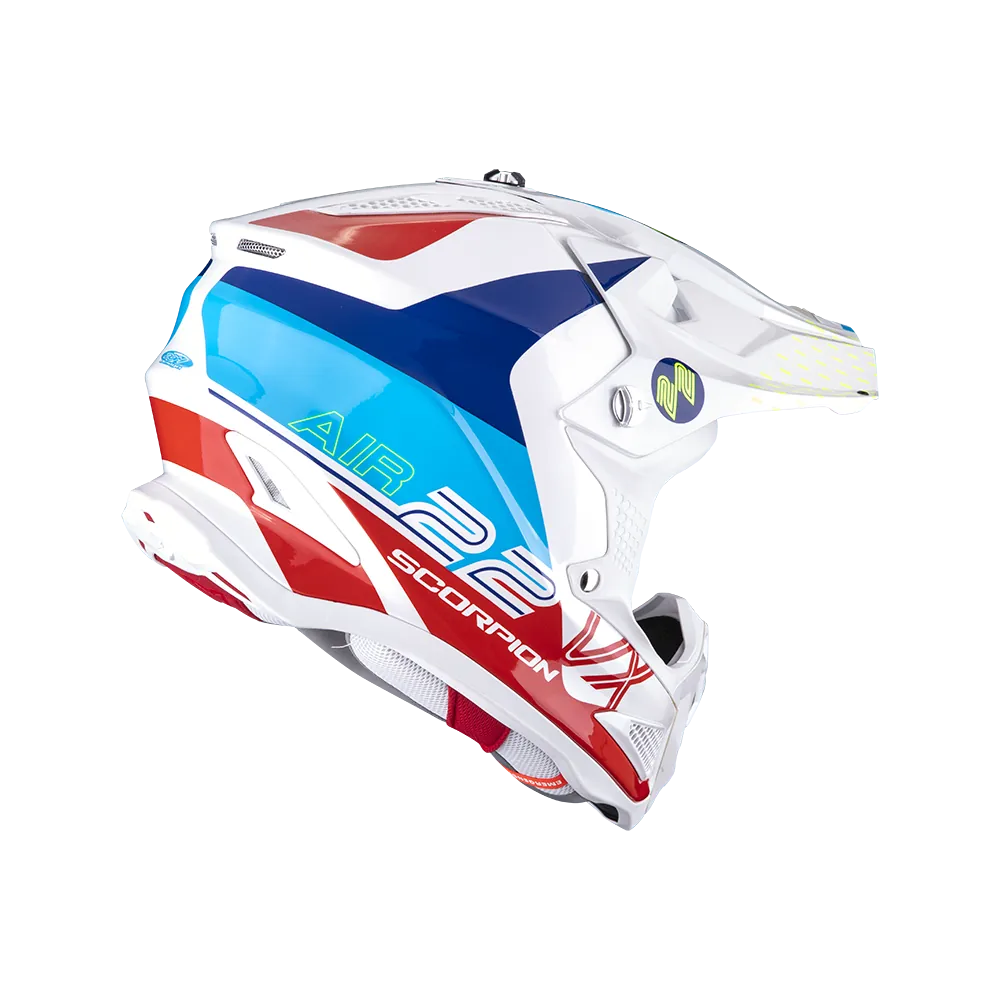 SCORPION helmet VX-22 AIR ARES jet moto scooter white blue red