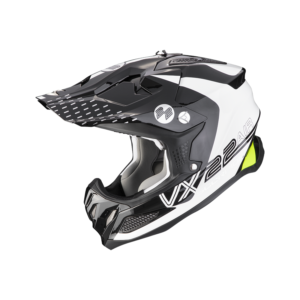 SCORPION casque jet VX-22 AIR ARES moto scooter blanc noir jaune