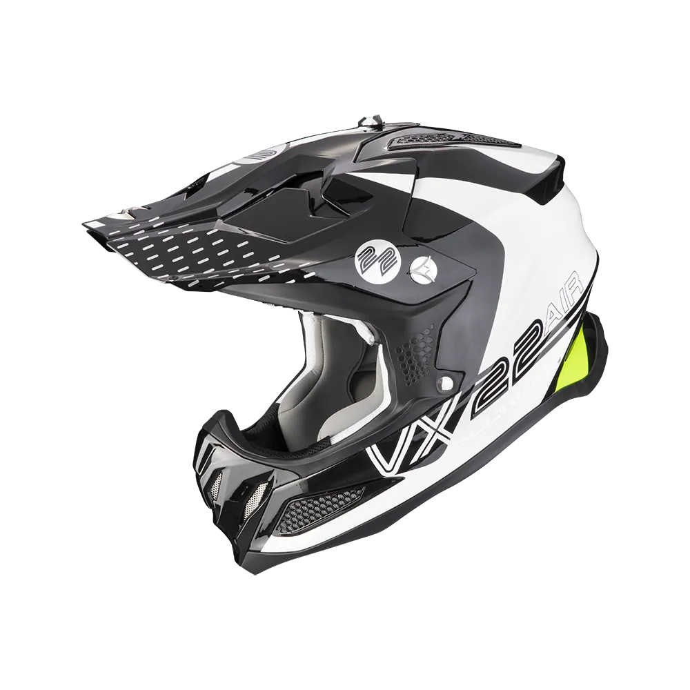 SCORPION helmet VX-22 AIR ARES jet moto scooter white black yellow